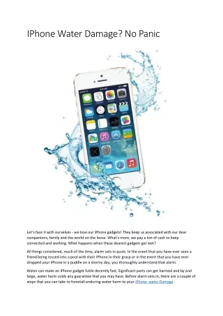 iphone water damage no panic