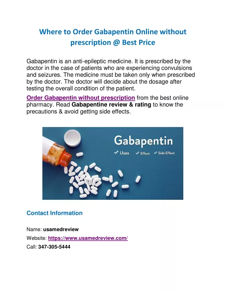 where to order gabapentin online without