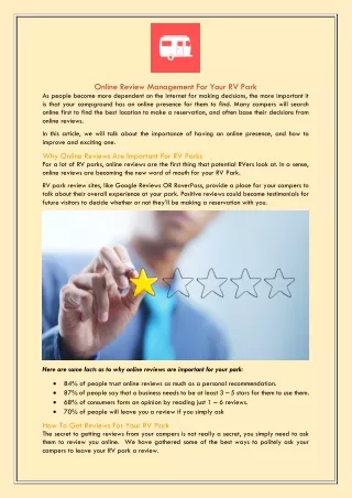 online review management for your rv park