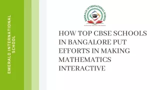 How Top CBSE Schools in Bangalore Put Efforts in Making Mathematics Interactive