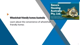 Disability Living homes - Secure Housing Australia