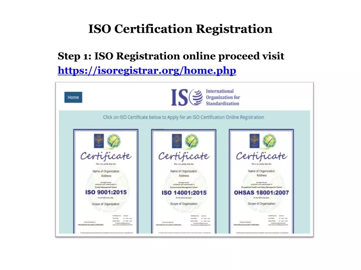 iso certification registration