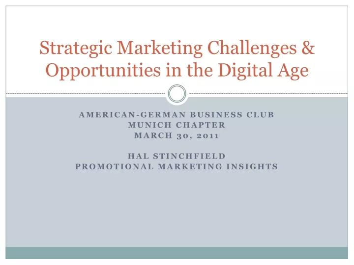 strategic marketing challenges opportunities in the digital age
