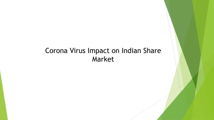 corona virus impact on indian share market