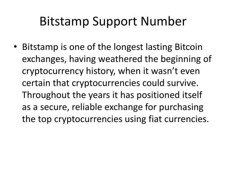 bitstamp support number