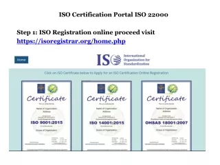 ISO 22000: 2005 CERTIFICATION