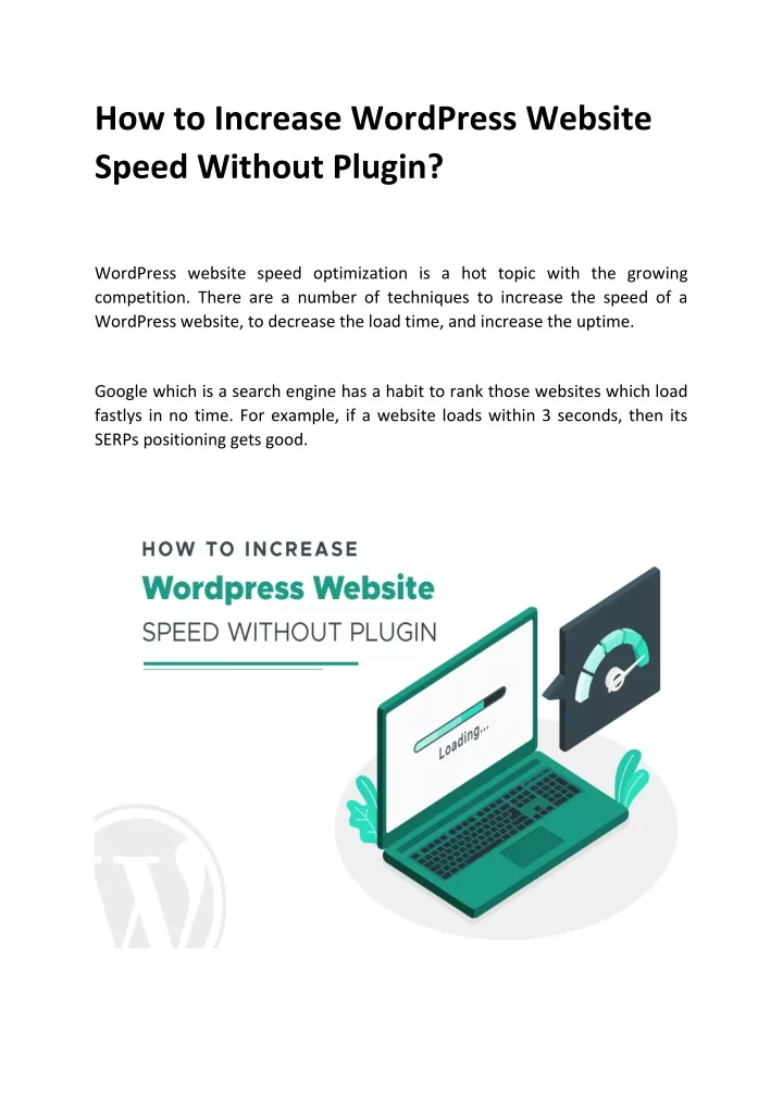 how to increase wordpress website speed without