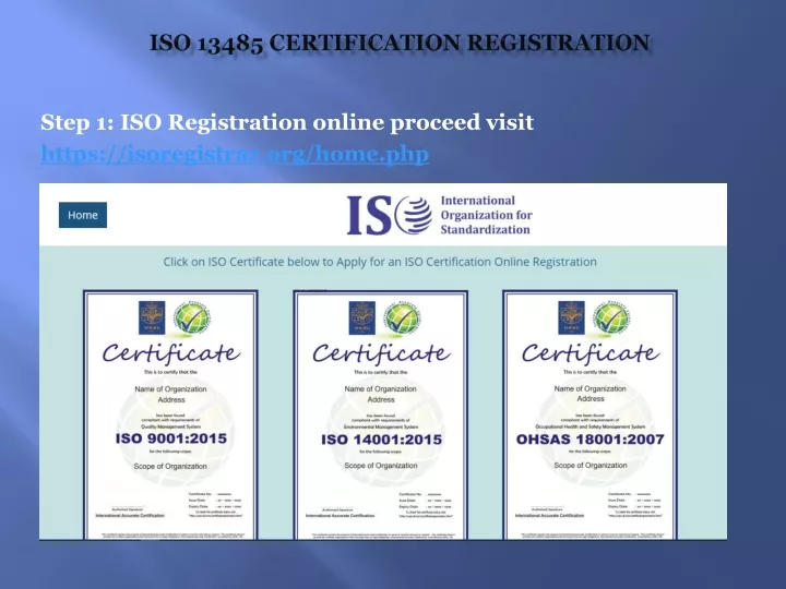 iso 13485 certification registration
