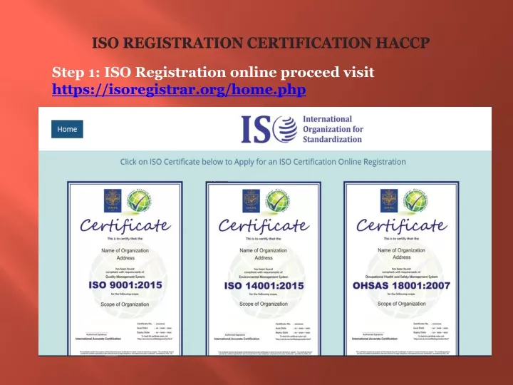 iso registration certification haccp