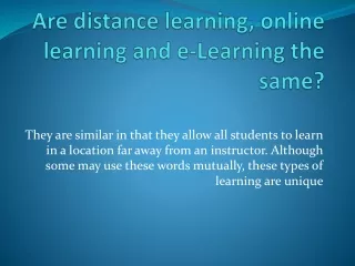 DISTANCE LEARNING IN KALIKAEDUCATION