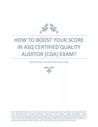 how to boost your score in asq certified quality