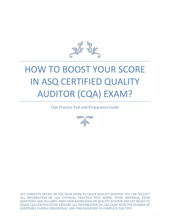 how to boost your score in asq certified quality