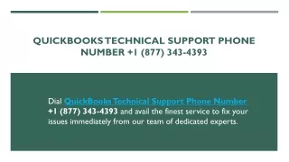 QuickBooks Technical Support Phone Number  1 (877) 343-4393