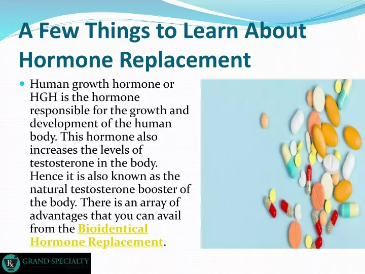 a few things to learn about hormone replacement