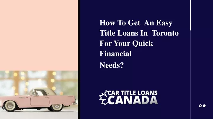 how to get an easy title loans in toronto