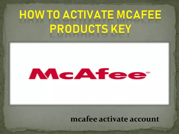 how to activate mcafee products key