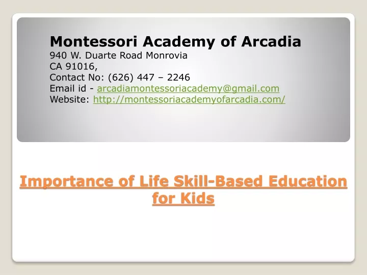 importance of life skill b ased education for kids