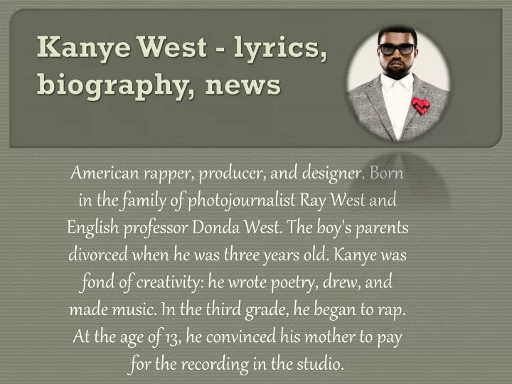 kanye west lyrics biography news