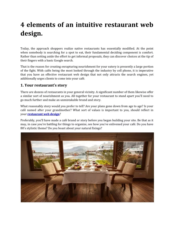 4 elements of an intuitive restaurant web design