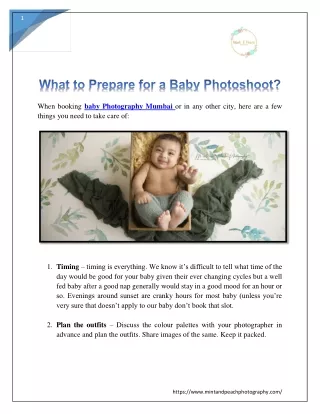 What to Prepare for a Baby Photoshoot?