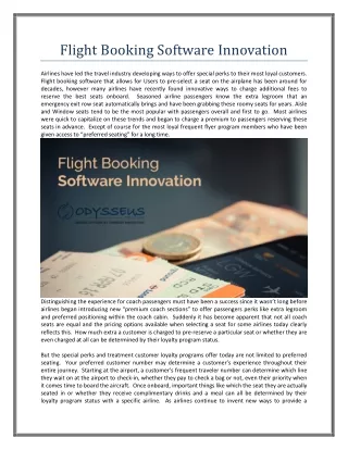 Flight Booking Software Innovation
