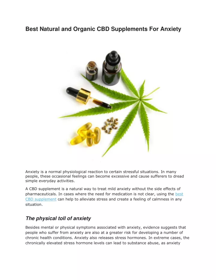 best natural and organic cbd supplements
