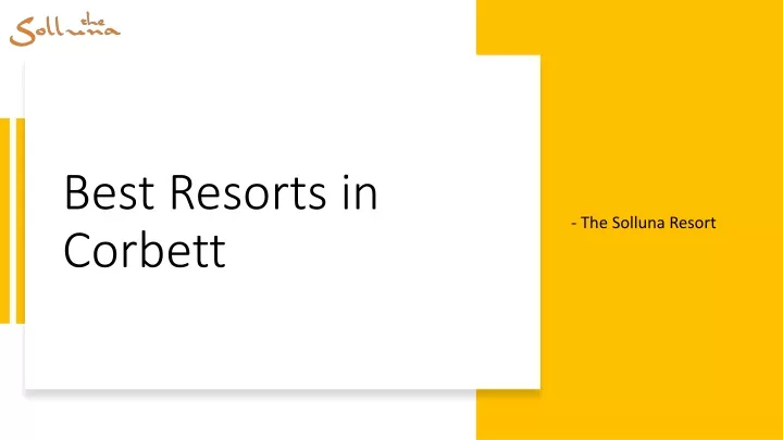 best resorts in corbett