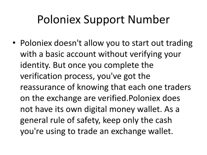 poloniex support number