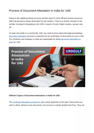process of document attestation in india for uae
