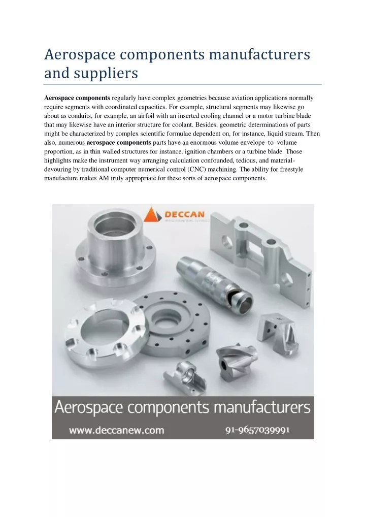 aerospace components manufacturers and suppliers