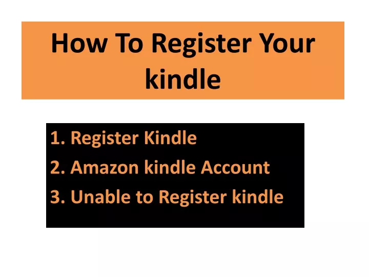 how to register your kindle