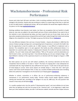 wachstumshormone professional risk performance