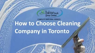 How to Choose Cleaning Company in Toronto