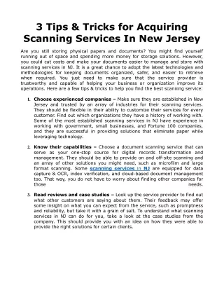 3 Tips & Tricks for Acquiring Scanning Services In New Jersey