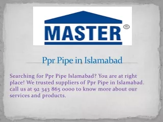 ppr pipe in islamabad