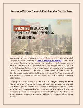Investing In Malaysian Property Is More Rewarding Than You Know