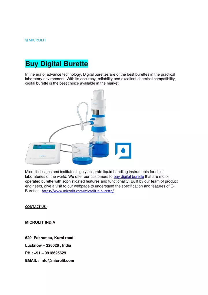 buy digital burette in the era of advance