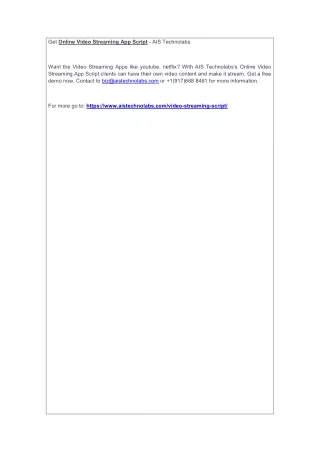 get online video streaming app script