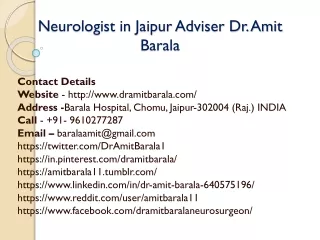 Neurologist in Jaipur Adviser Dr. Amit Barala