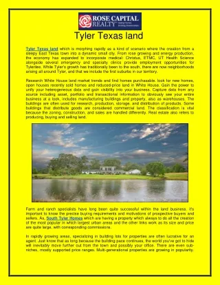 Tyler Texas land