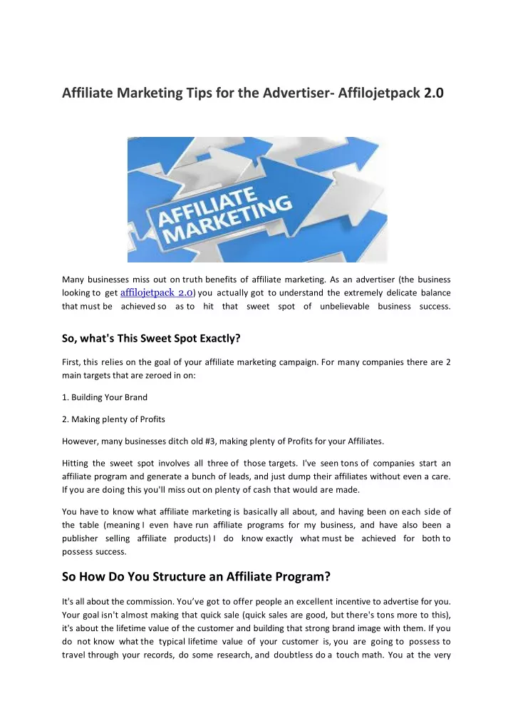 affiliate marketing tips for the advertiser