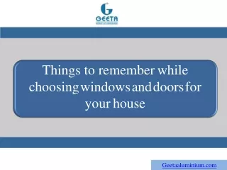things to remember while choosing windows