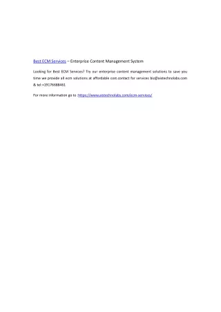 best ecm services enterprise content management