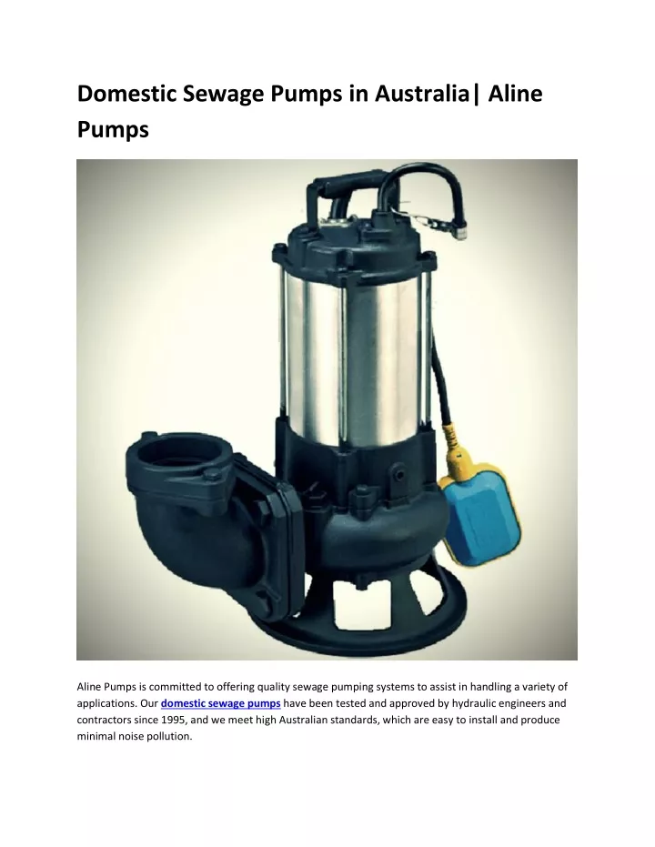 domestic sewage pumps in australia aline pumps