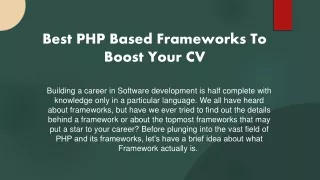 best php based frameworks to boost your cv
