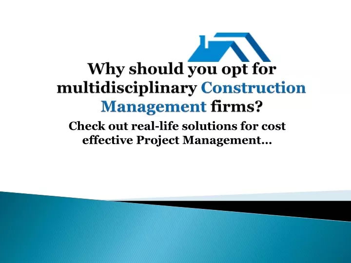 why should you opt for multidisciplinary construction management firms