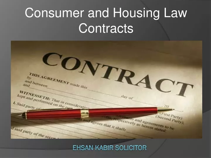 consumer and housing law contracts