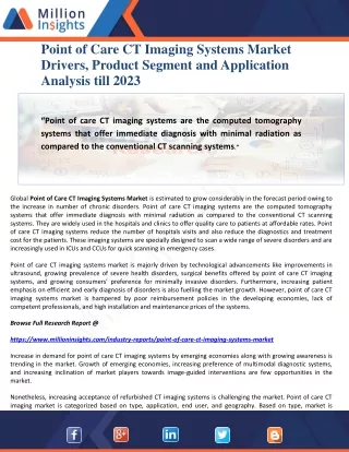 point of care ct imaging systems market drivers