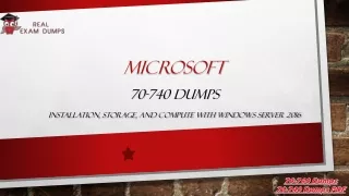 Microsoft 70-740 Dumps Master Piece PDF | Exam Questions | Valid Study Material