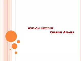 Avision Institute - Current Affirs 2020 | Bank PO Coaching center in Kolkata